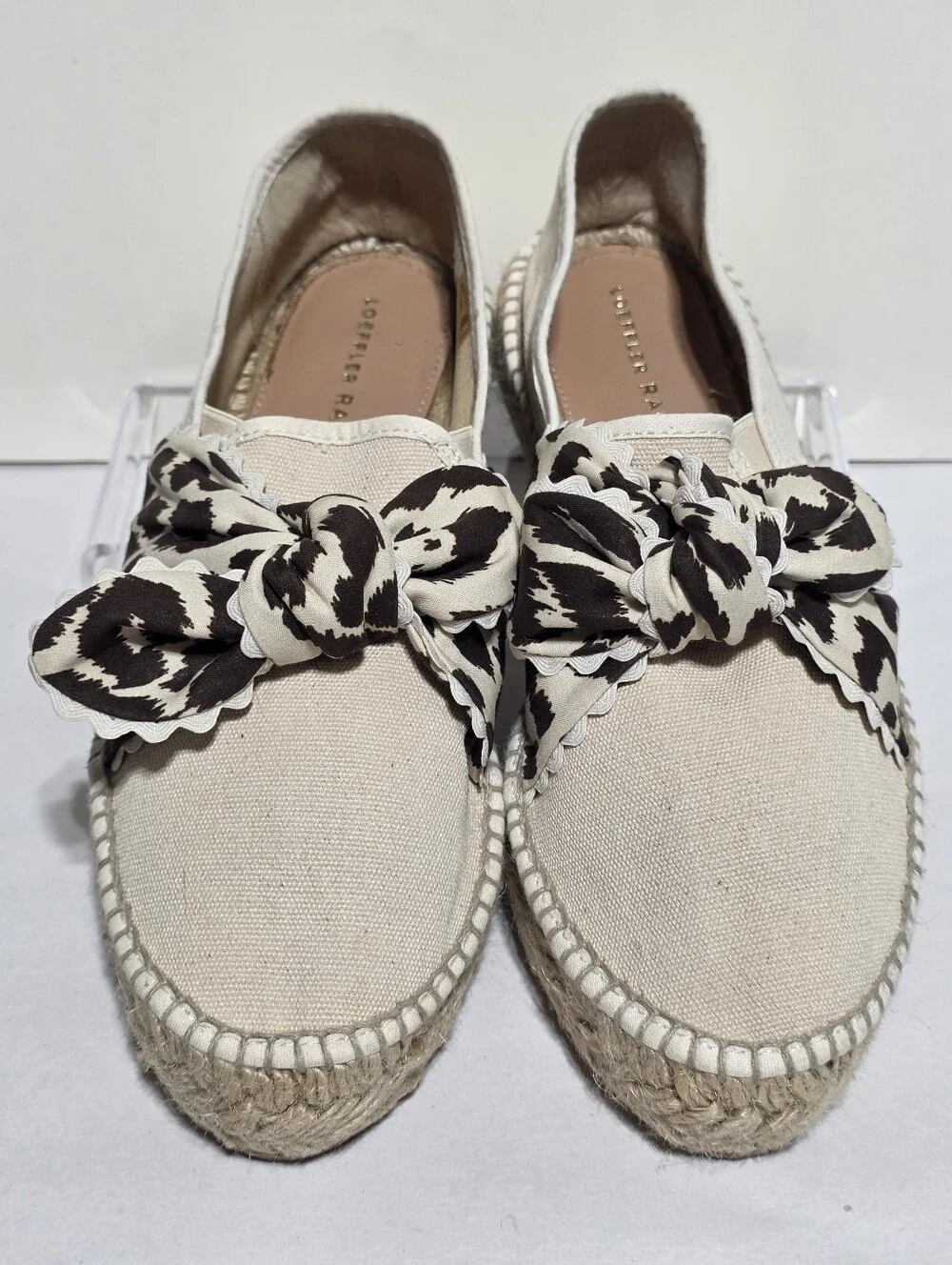 LOEFFLER RANDALL LEOPARD BOW DETAIL ESPADRILLES SZ 36 (US 6)